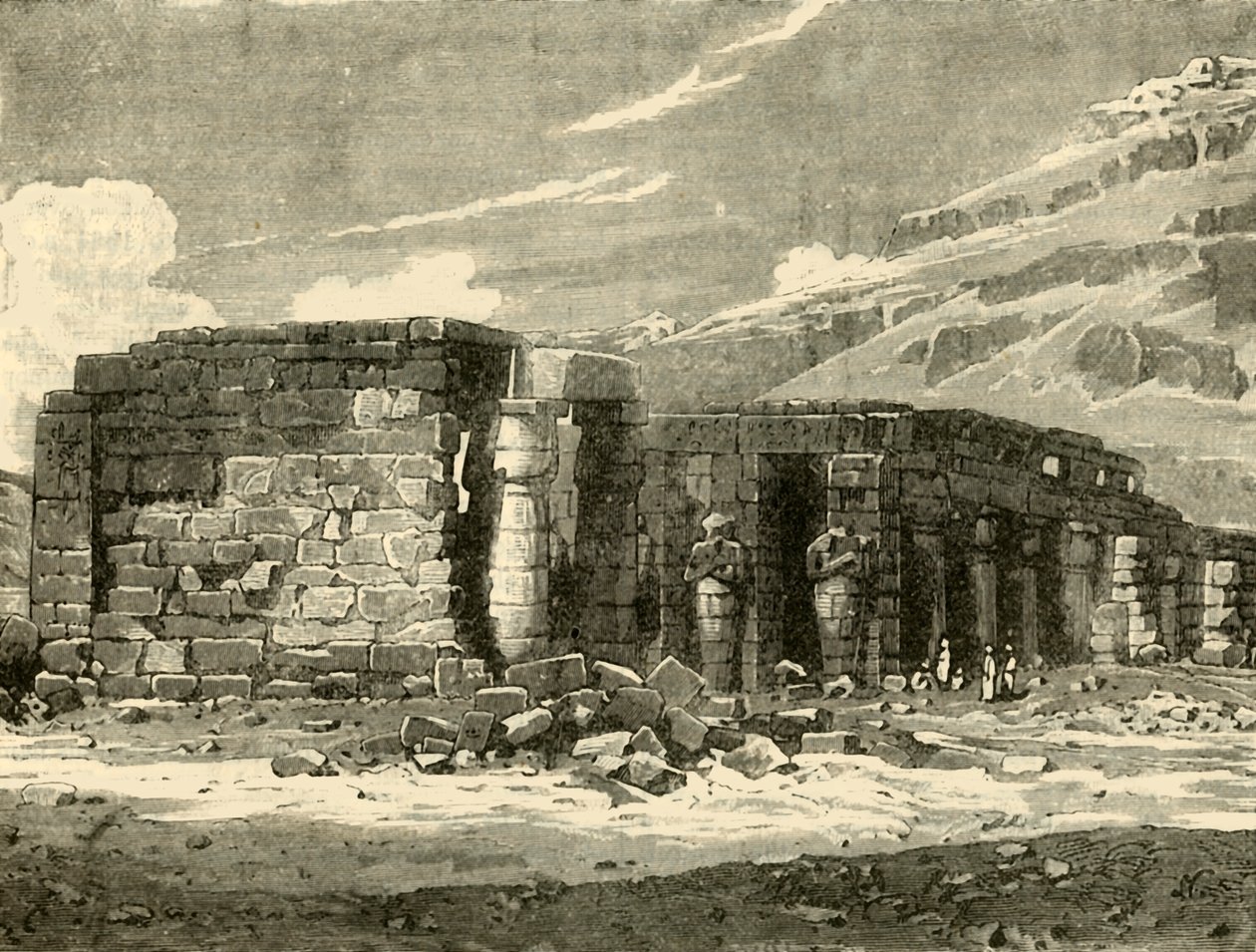 1890年，在底比斯（Thebes）建的纪念馆。 作者 不明