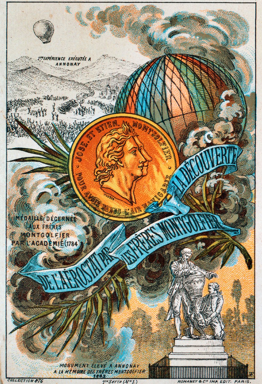Montgolfier兄弟，法国热气球先驱，1890年代。 作者 不明
