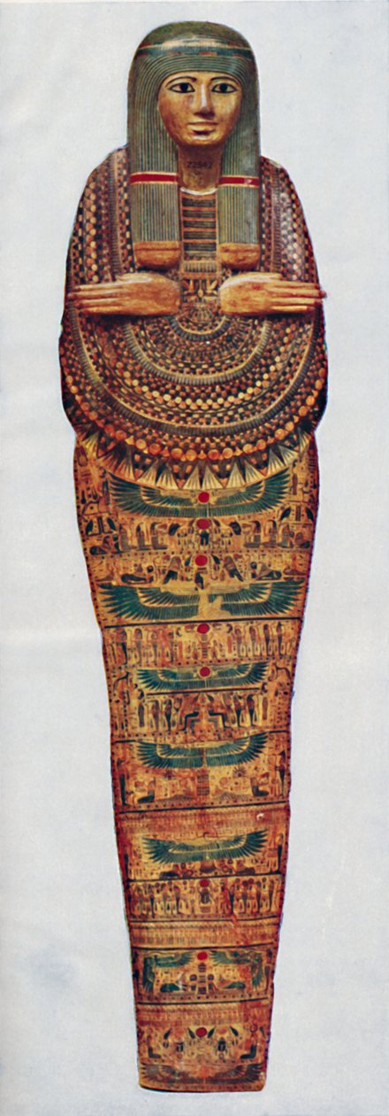 Ammon-Ra女祭司的木乃伊案可追溯到公元前1600年，c1935年 作者 不明