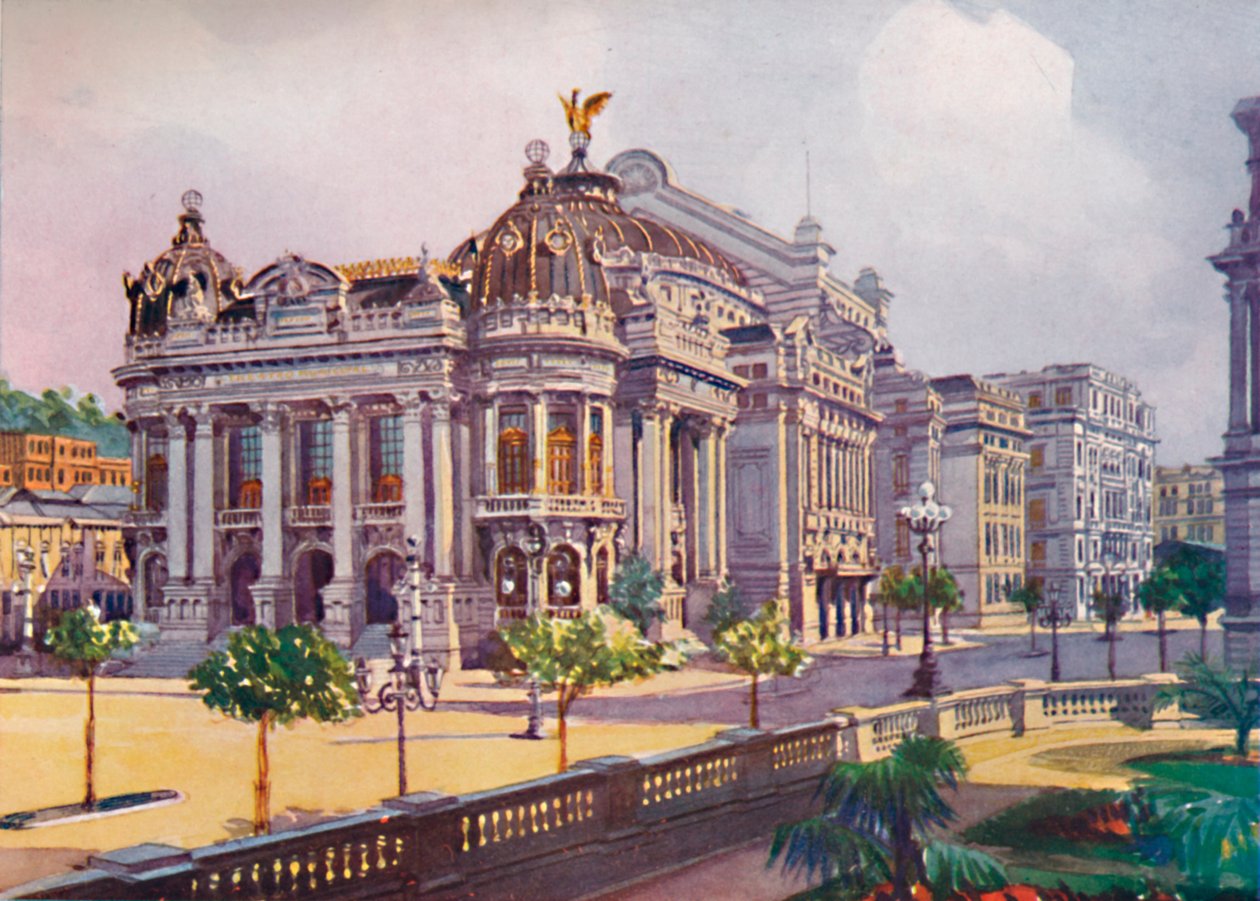 市政剧院，里约布兰科大道，1914年 作者 不明