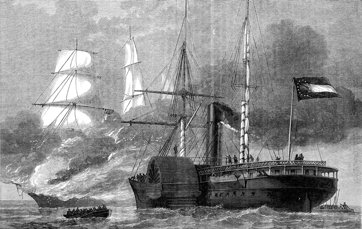 纳什维尔（Nashville）摧毁一名联邦商人，美国内战，1861-1862年c1880 作者 不明