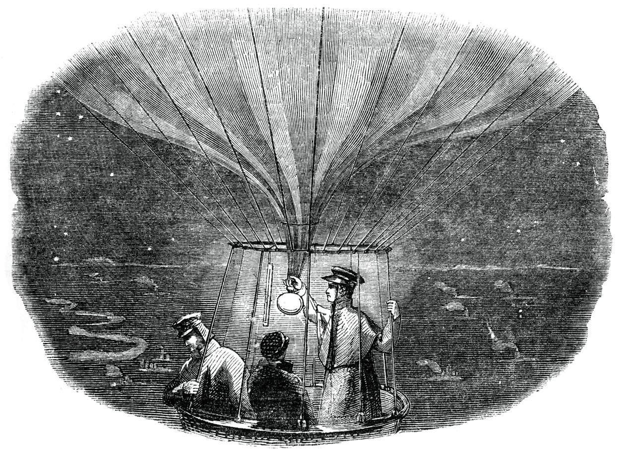 拿骚气球于1836年在夜间通过列日，1886年 作者 不明