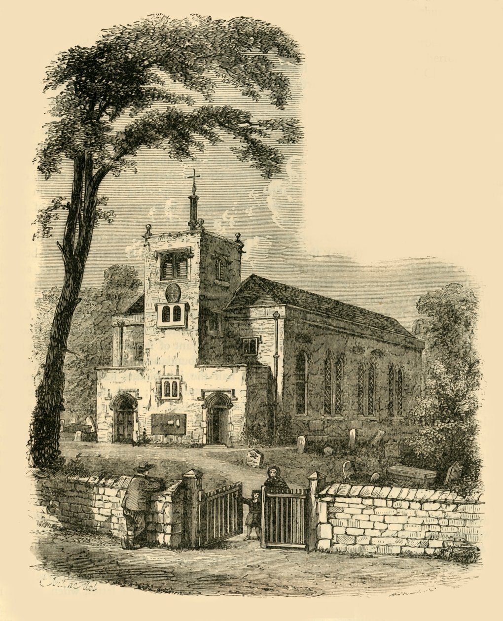 旧教堂，海格特（Highgate），1830年，建于1876年。 作者 不明