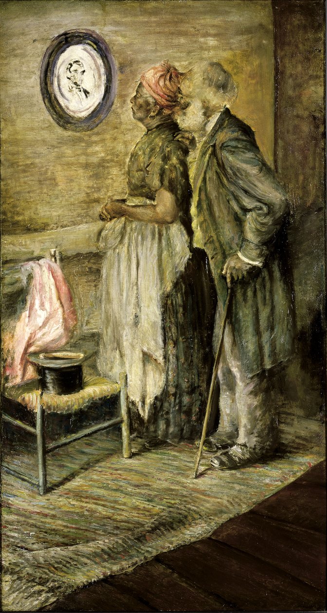老夫妇看林肯的画像，1904-1905年之后。 作者 不明