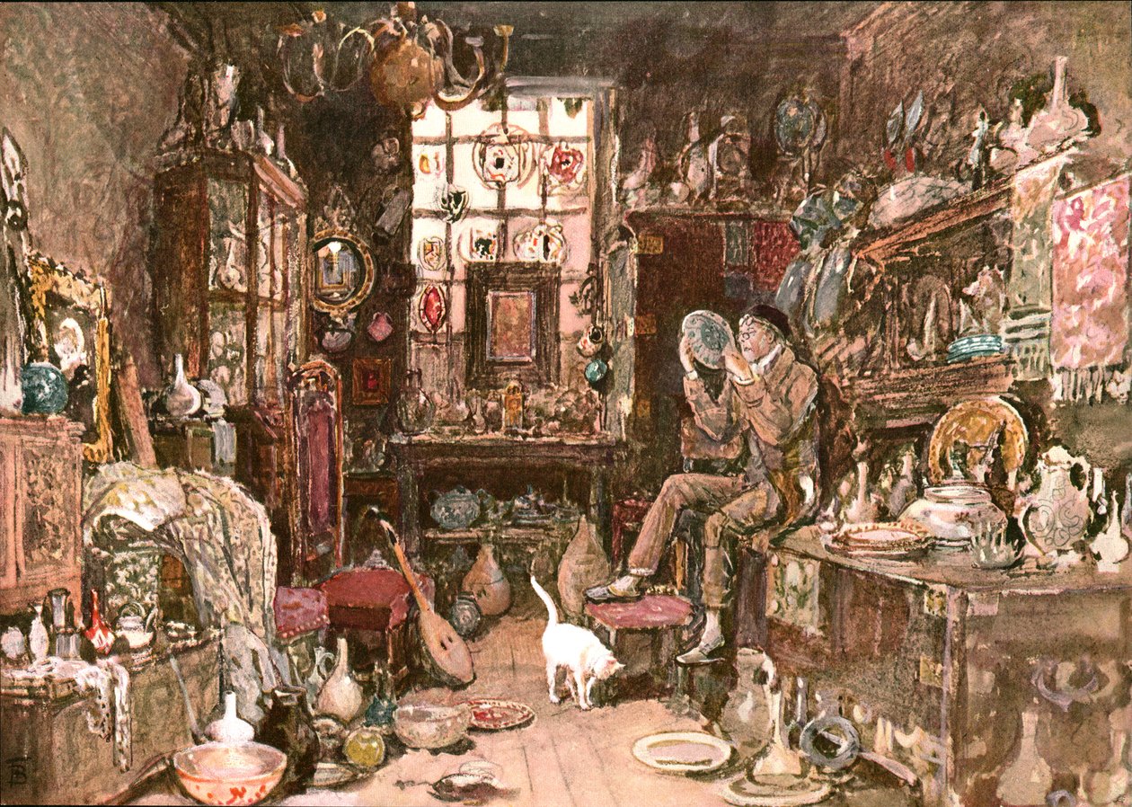 老古玩店，c1900。 作者 不明