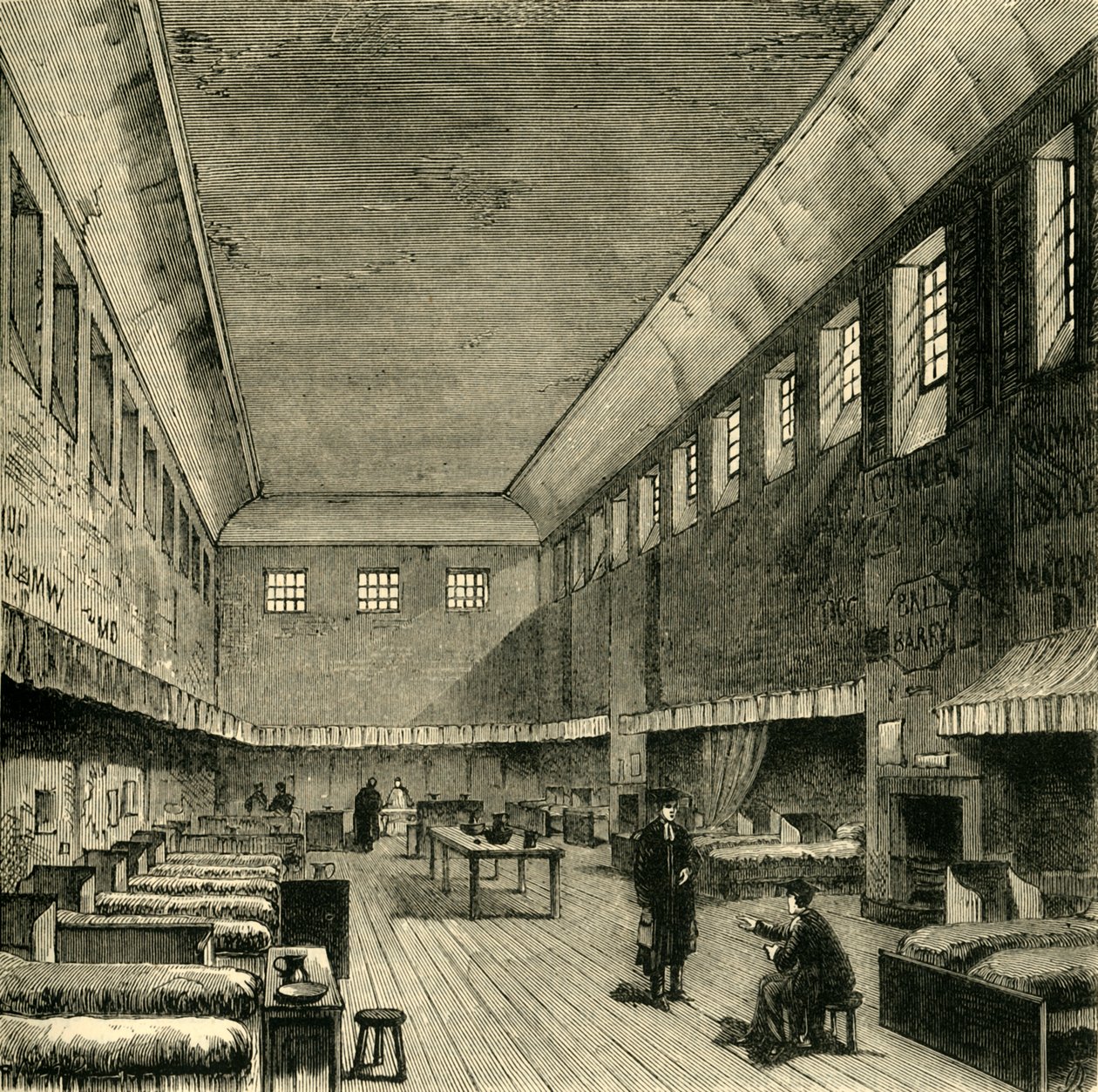 1840年的旧宿舍，1881年。 作者 不明