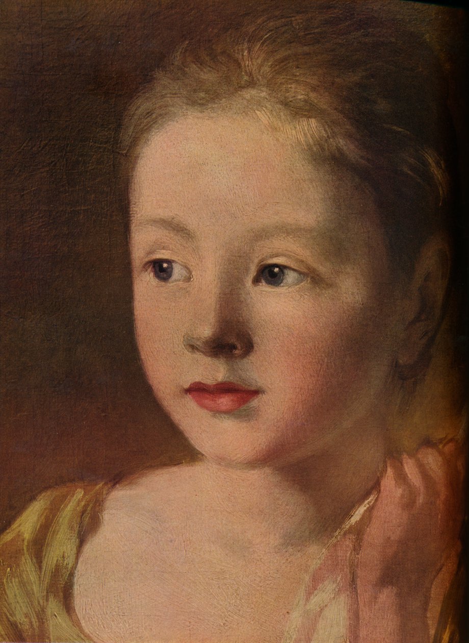 画家女儿追着蝴蝶，细节，c1756，1937年 作者 不明