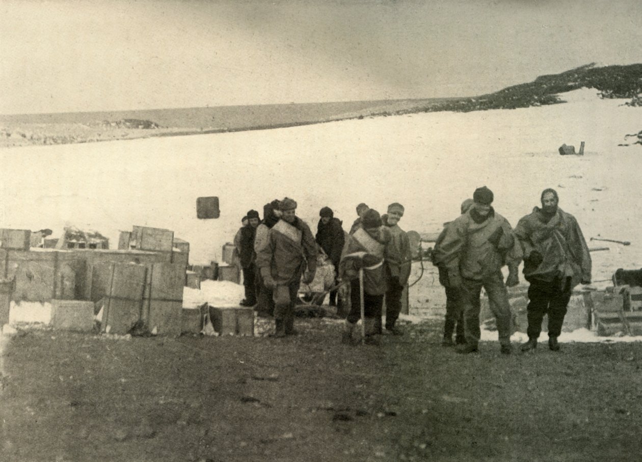登上埃雷布斯山离开小屋的政党，1908年，1909年。 作者 不明