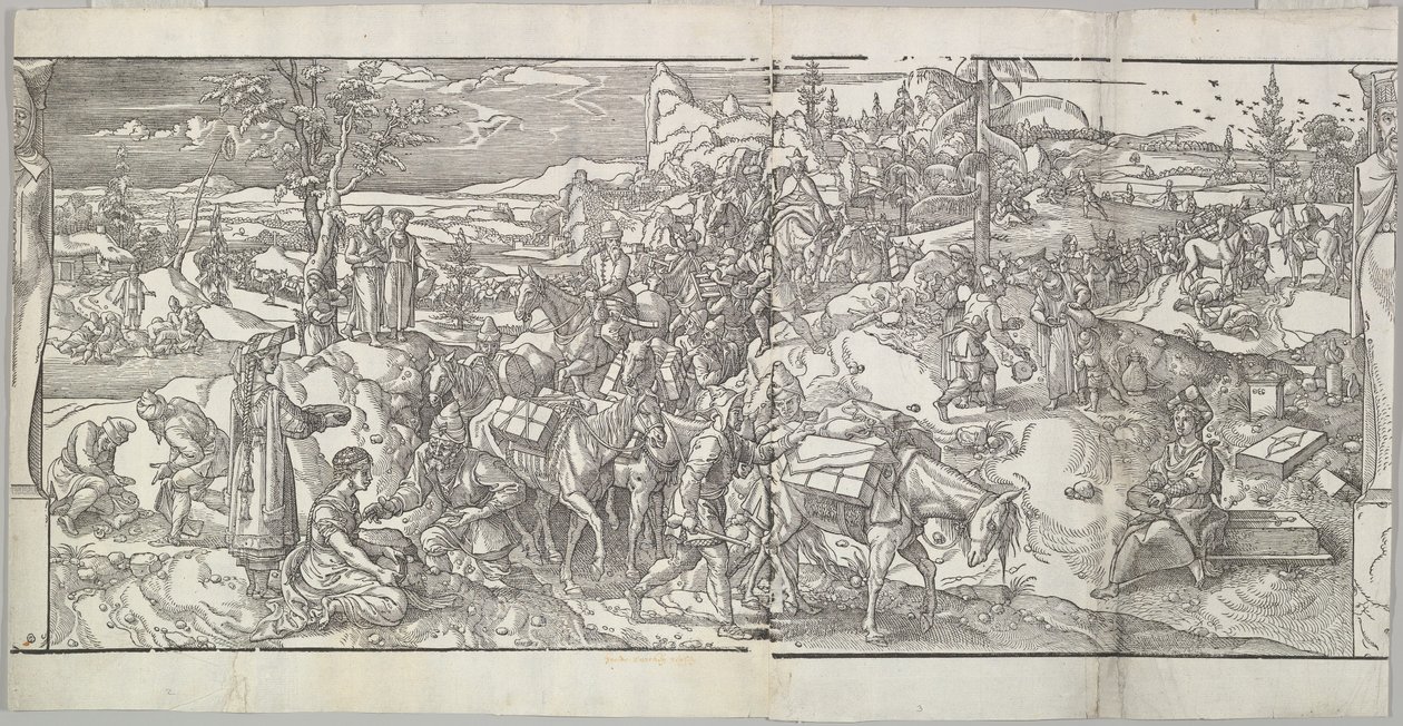 大篷车的通行》来自门楣画《Ces Moeurs et fachons de faire de Turcz Customs...》，1553。 作者 不明