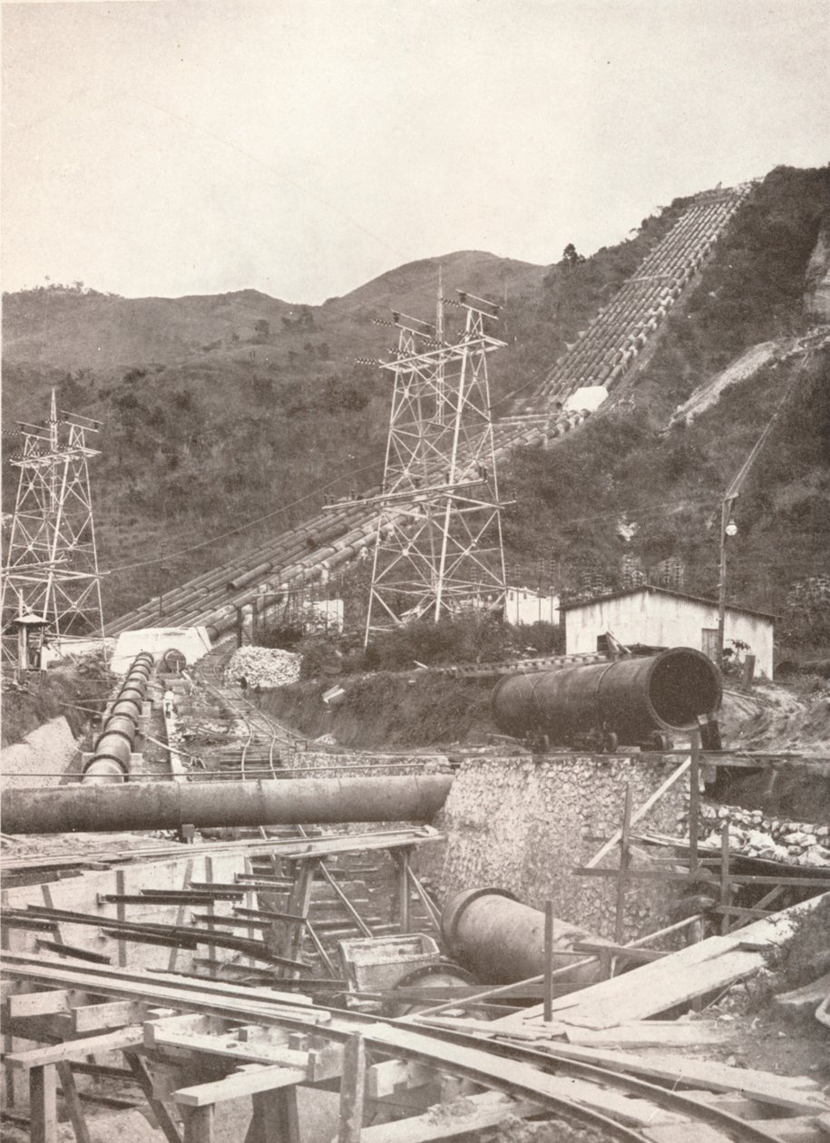 Riberao das Lages的烟斗：里约轻工与电力厂，1914年 作者 不明