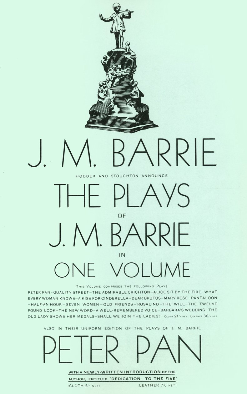 1928年，《 JM Barrie的剧本》。 作者 不明