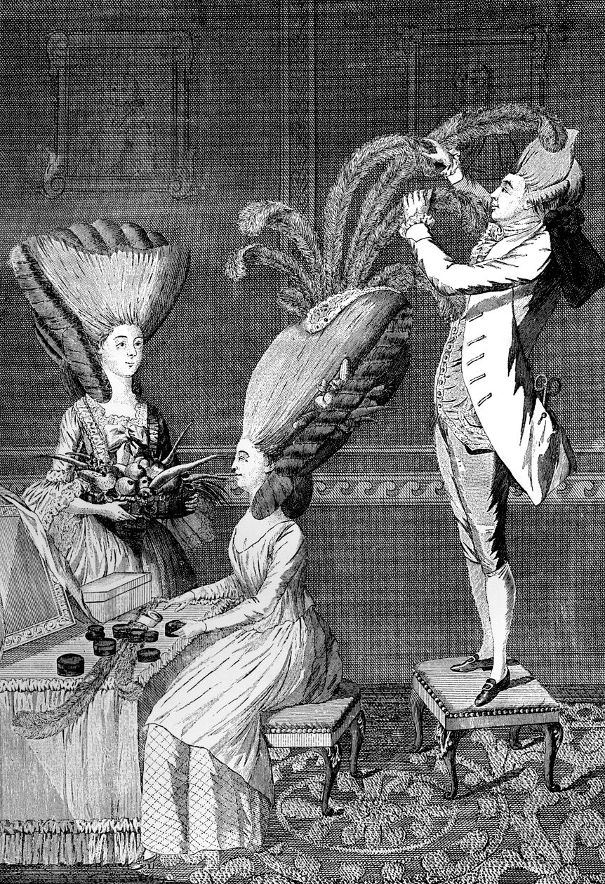 荒谬的头饰或羽毛女郎，1776年 作者 不明