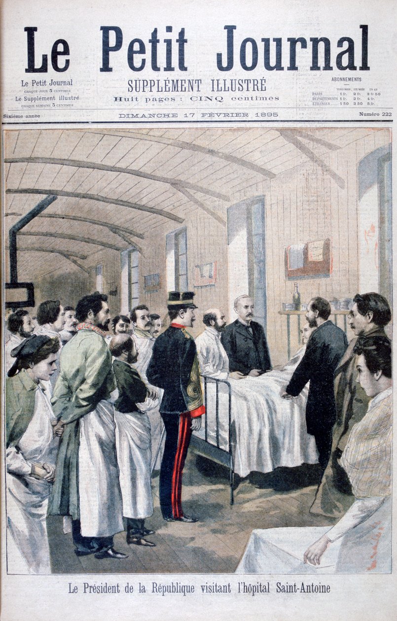 共和国总统费利克斯·佛雷（Felix Faure）于1895年访问巴黎圣安托万医院 作者 不明