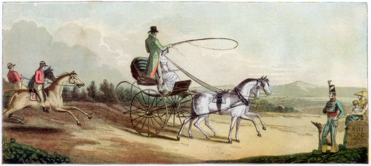 1890年18世纪末或19世纪初，摄政王在前往布莱顿的路上驾驶Q夫人 作者 不明