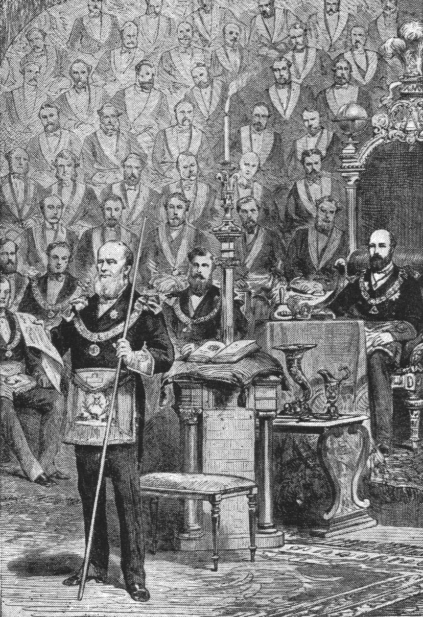 威尔士亲王首次安装共济会的大师，1875年1月4日，1901年。 作者 不明