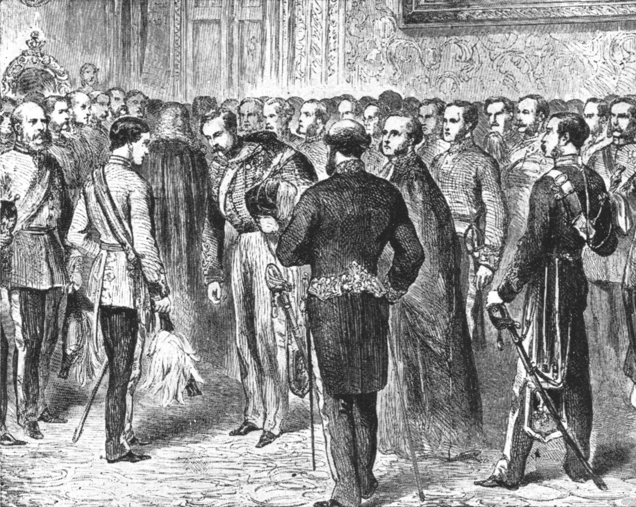 1863年2月18日，威尔士亲王举行第一个堤坝，1901年。 作者 不明