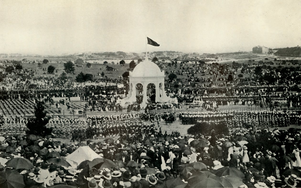 1901年1月1日，c1930年，在悉尼宣布澳大利亚联邦政府。 作者 不明