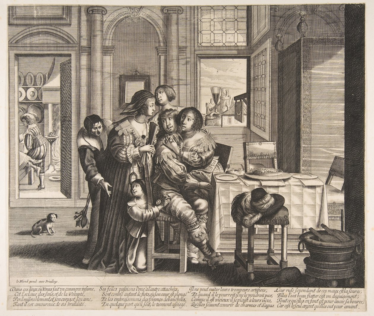 恶名昭彰的房子中的败家子，ca。 1636。 作者 不明