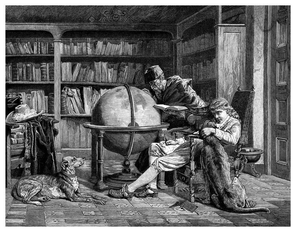 教授及其学生，1882年 作者 不明