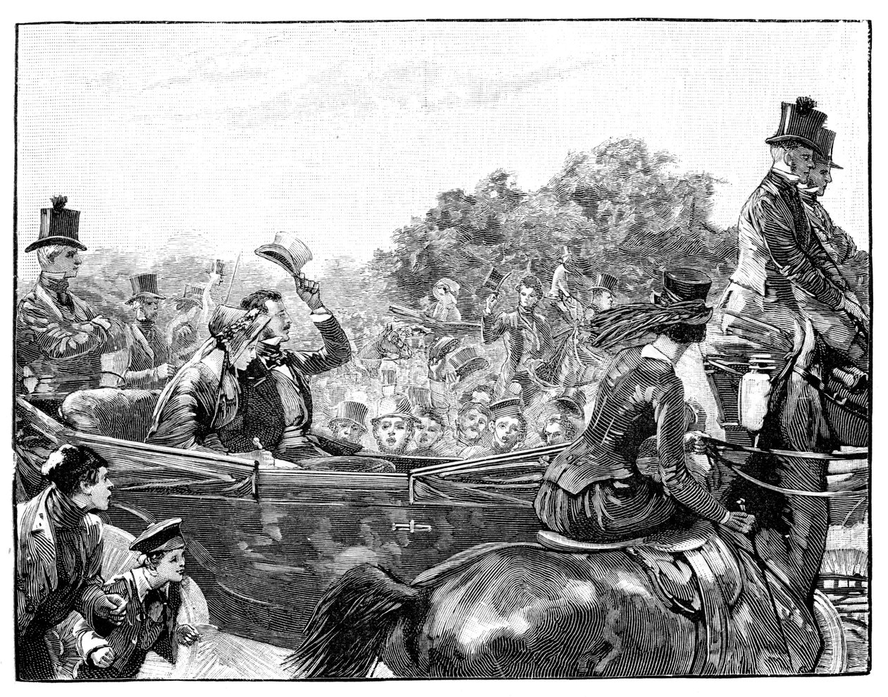 1900年左右，伦敦海德公园的女王接待处，1900年 作者 不明