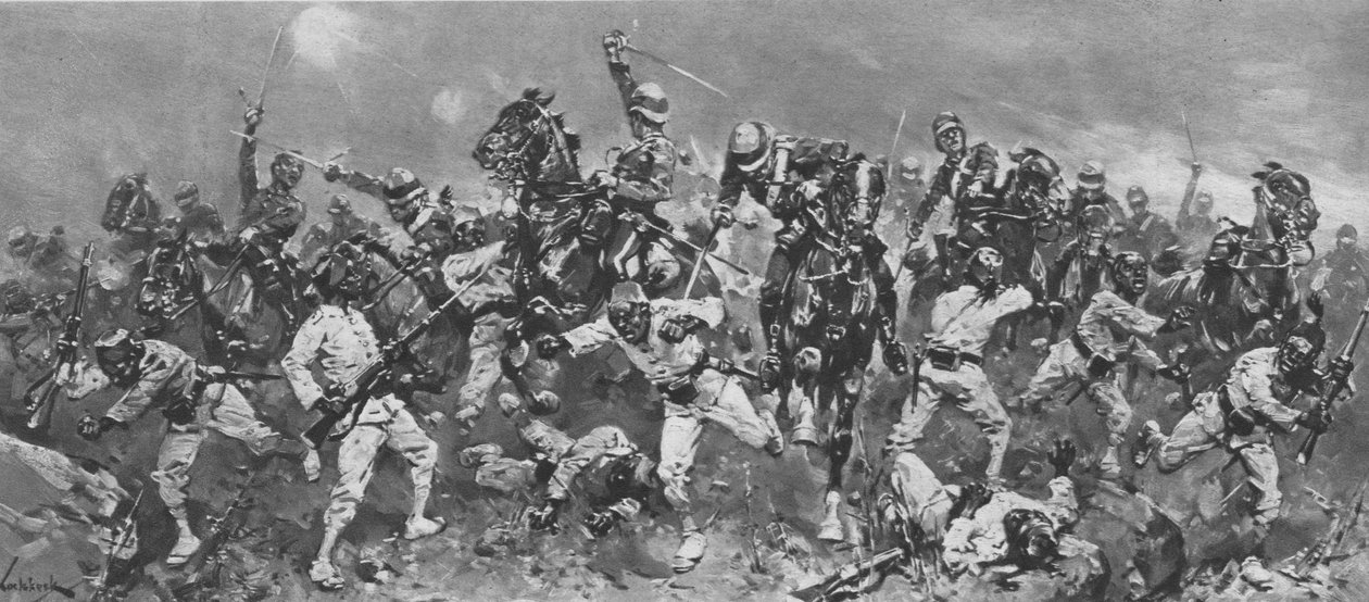 1882年埃及阿拉比·帕夏（Arabi Pasha）叛乱：1901年在卡萨辛战役中的冲锋。 作者 不明