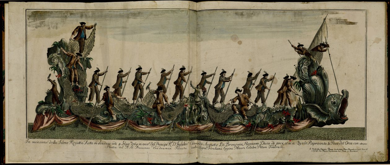 1764年6月4日为纪念约克公爵爱德华王子1739-1767而在威尼斯举行的帆船赛，约1764年 作者 不明