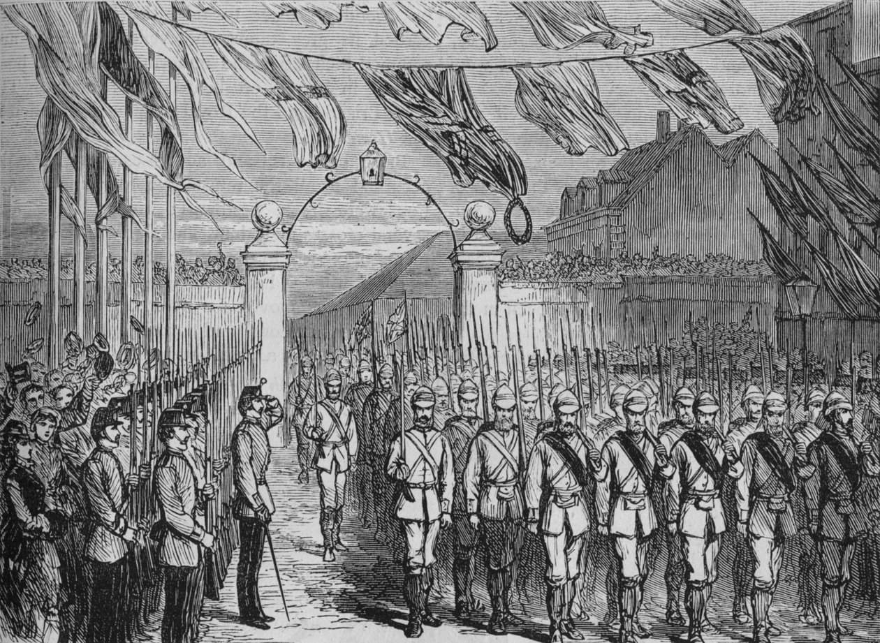 军队从阿山提（Ashantee）归来，大约1880年 作者 不明