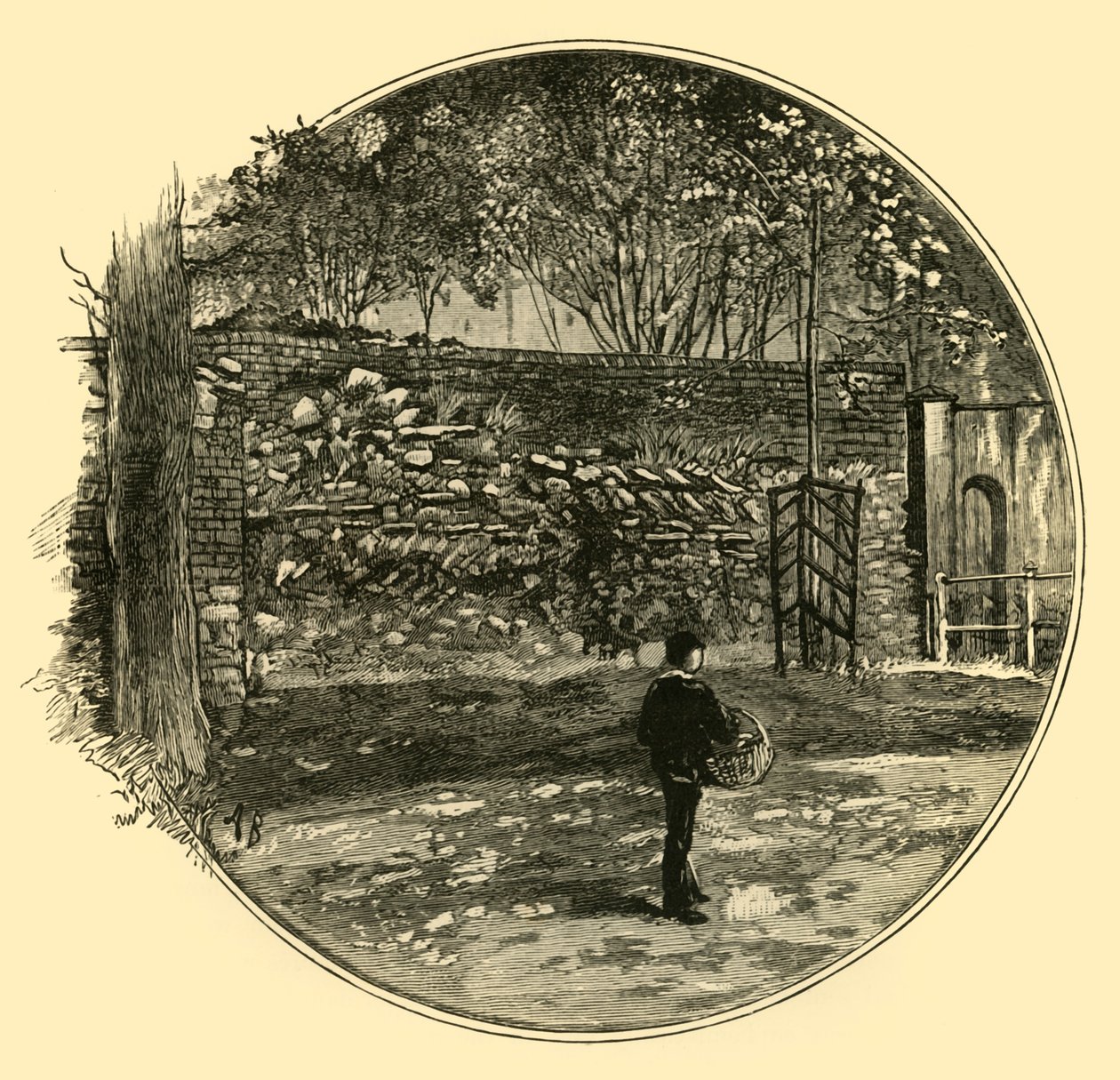 1898年在多切斯特的罗马墙。 作者 不明