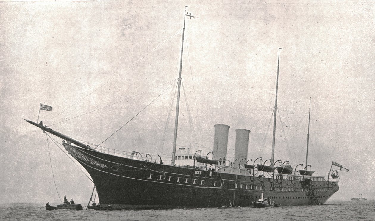 1902年8月6日，皇家游艇离开怀特岛的考斯。 作者 不明