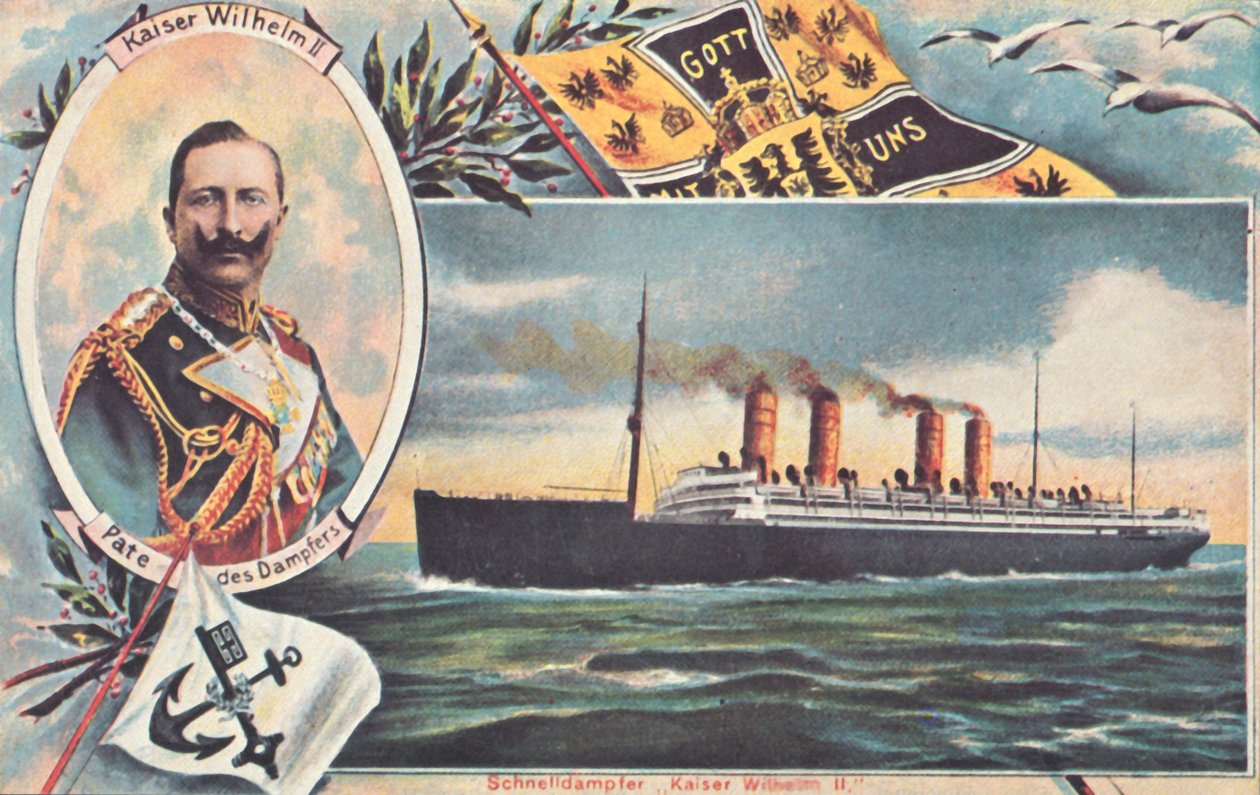 SS威廉皇帝二世（Kaiser Wilhelm II），c1910。 作者 不明