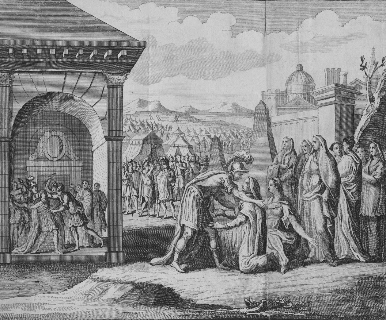 1749年，科里奥拉努斯的悲剧场景。 作者 不明