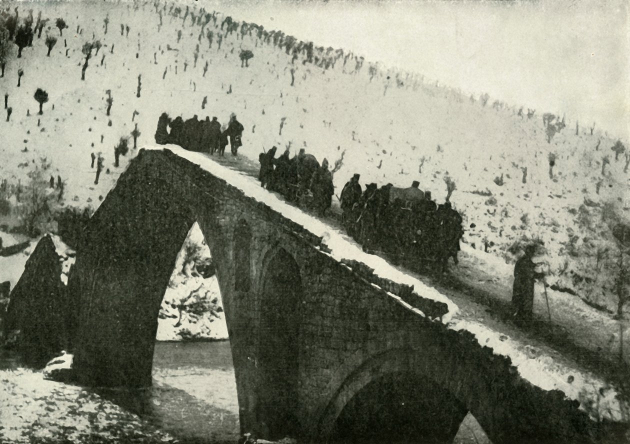 塞尔维亚陆军总参谋部撤退，穿越阿尔巴尼亚，1919年。 作者 不明