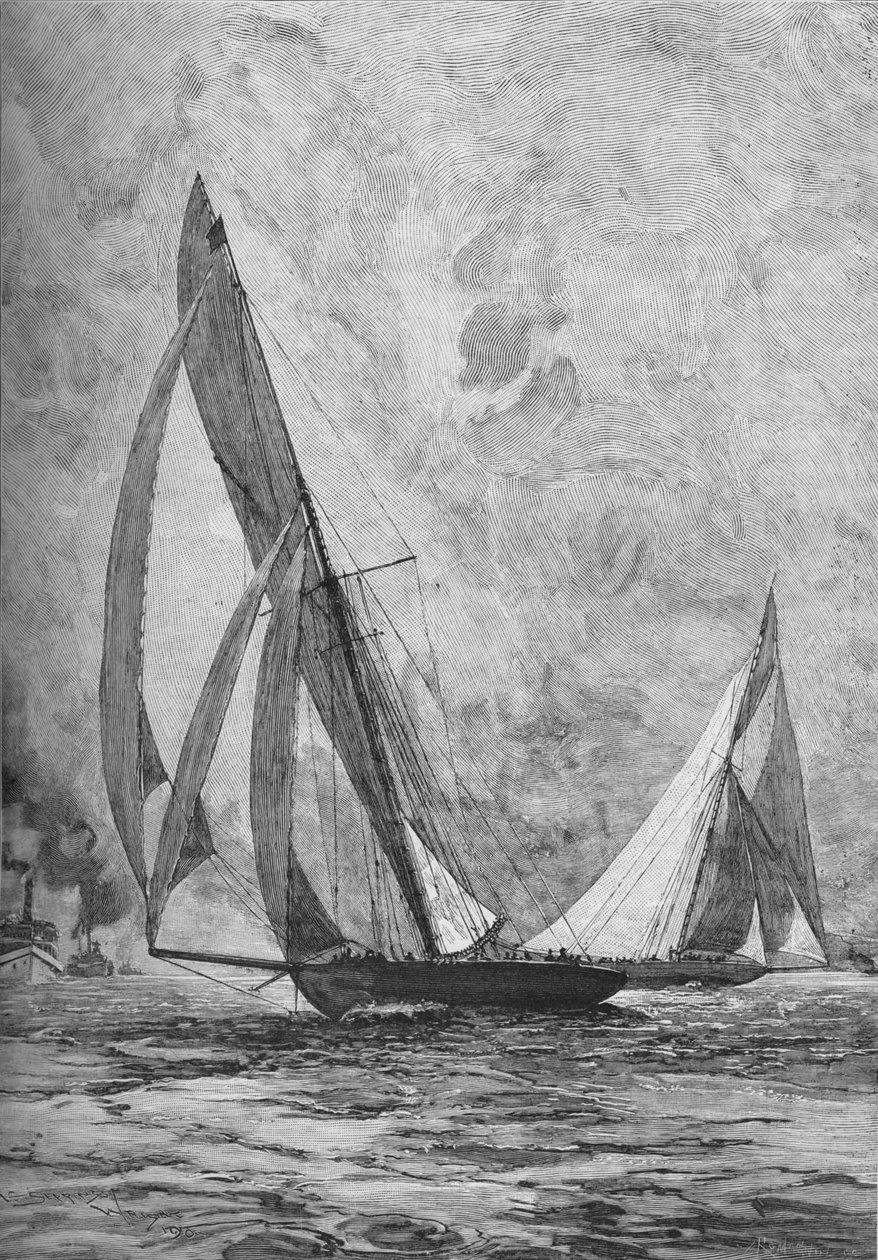 三叶草和哥伦比亚赛车争夺美洲杯，1899年至1906年 作者 不明