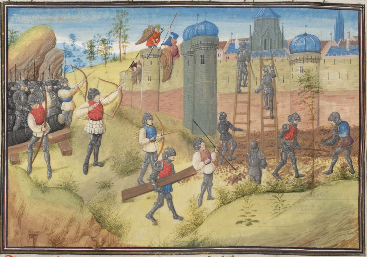 1099年对耶路撒冷的围攻。1460年代威廉·提尔（William of Tyre）拍摄的历史缩影 作者 不明