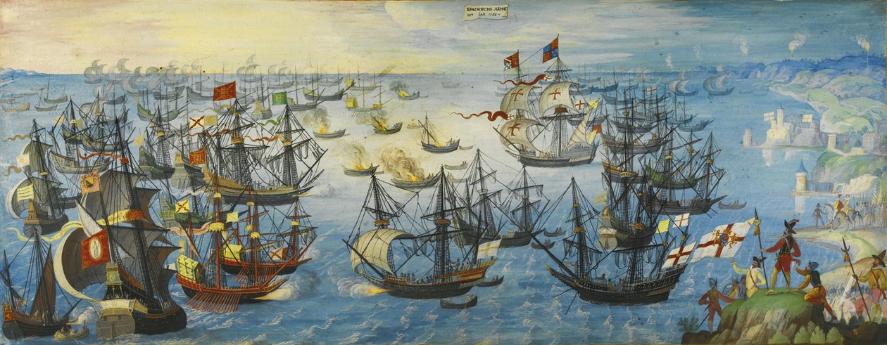 1588年，英格兰南海岸外的西班牙舰队 作者 不明