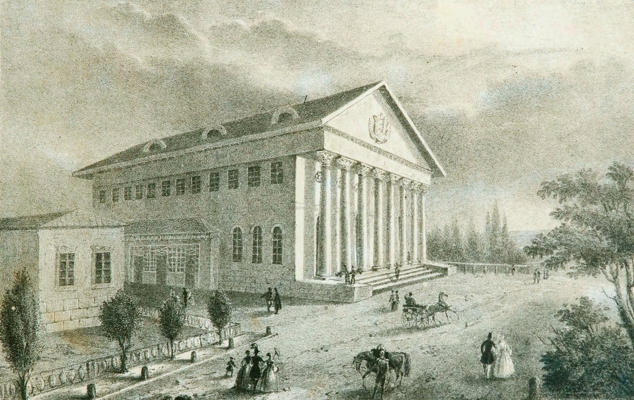 1840年代，俄罗斯莫斯科彼得罗夫斯基公园的夏季剧院 作者 不明