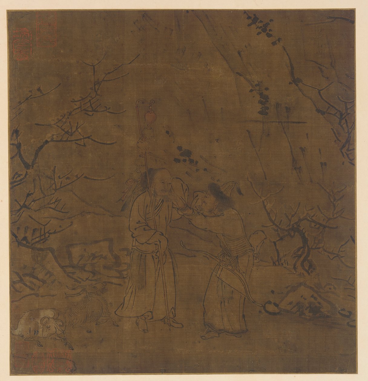 苏武和李陵的含泪离别，明朝，1368-1644。 作者 不明