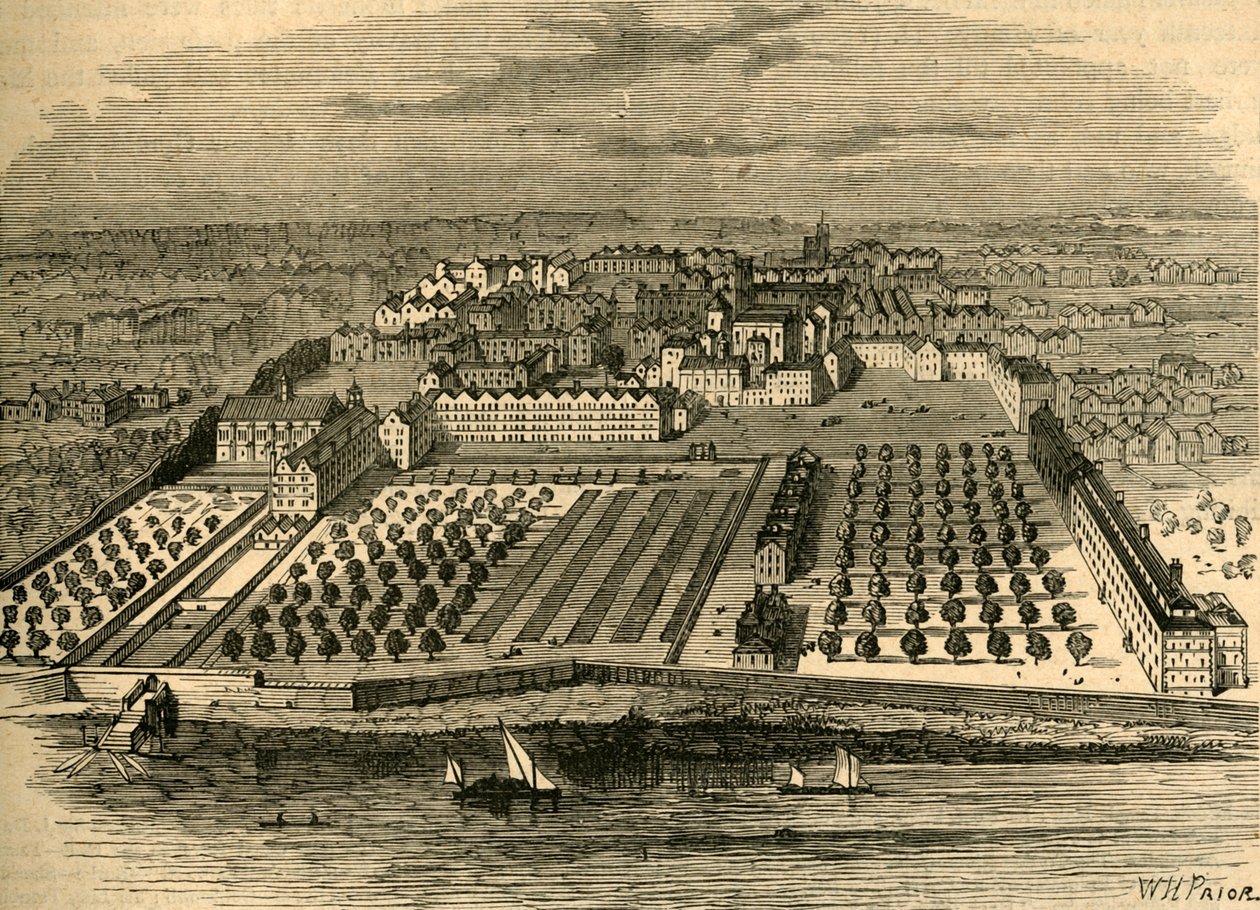 1671年的圣殿。从内殿的旧鸟瞰图看，1897年。 作者 不明