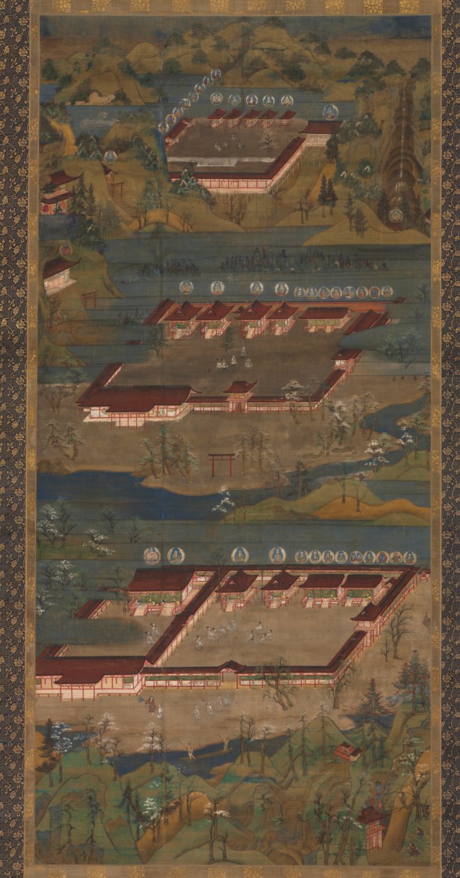 熊野三圣地：熊野曼达拉c。 1300。 作者 不明