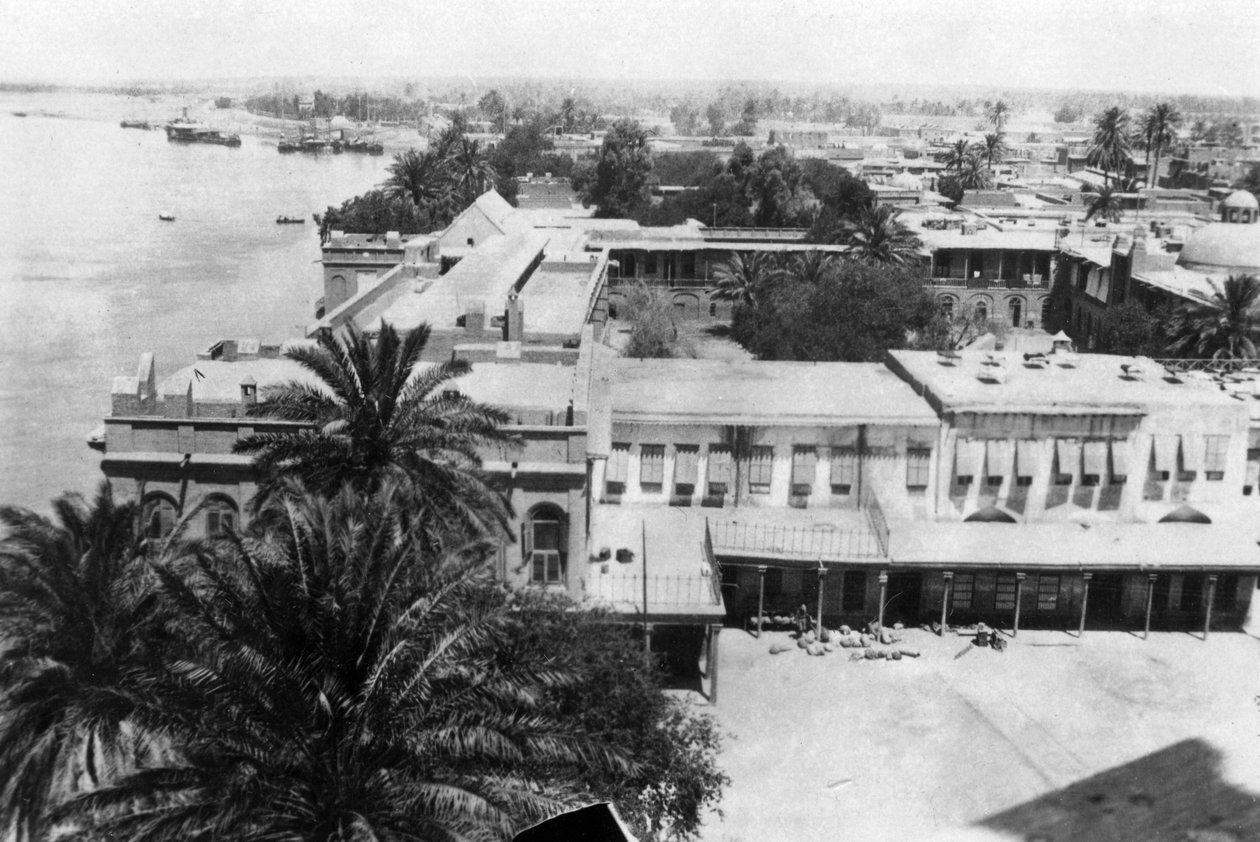底格里斯河（The Tigris River），来自第31届英国综合医院，第一次世界大战，美索不达米亚，巴格达，1918年 作者 不明