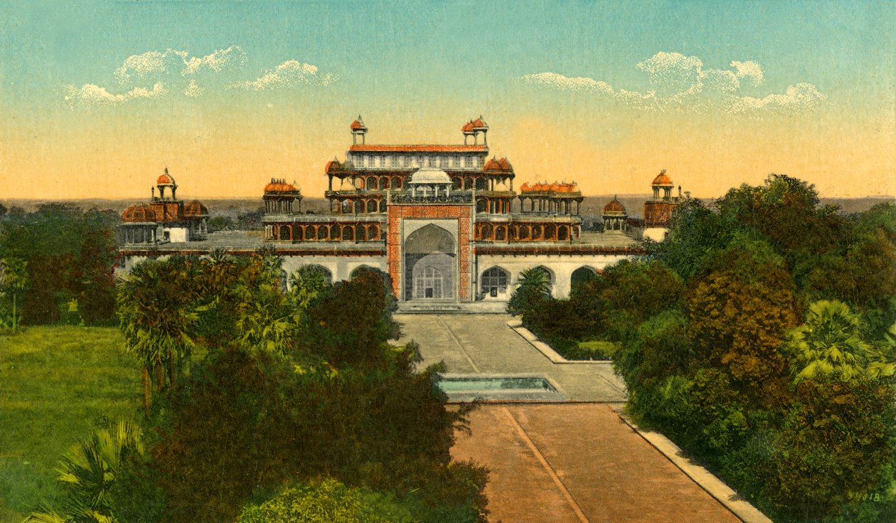 阿克巴陵墓，大阿里亚·西坎德拉，阿格拉，摄于1910年。 作者 不明