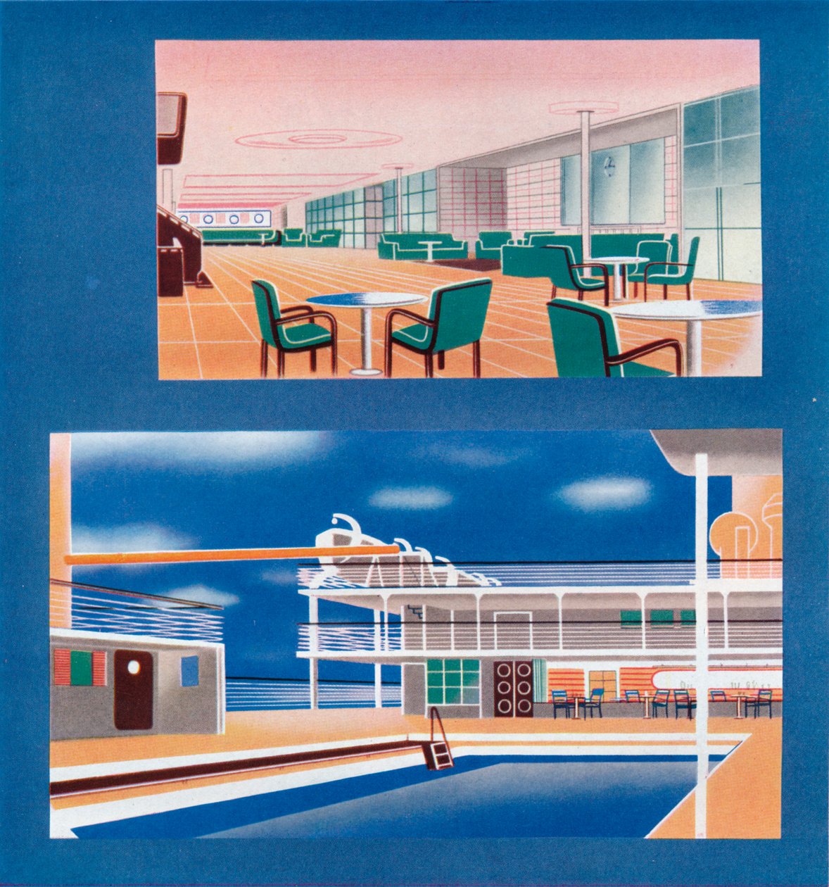 RMS Orion的游客休息室和游泳浴场，1935年 作者 不明