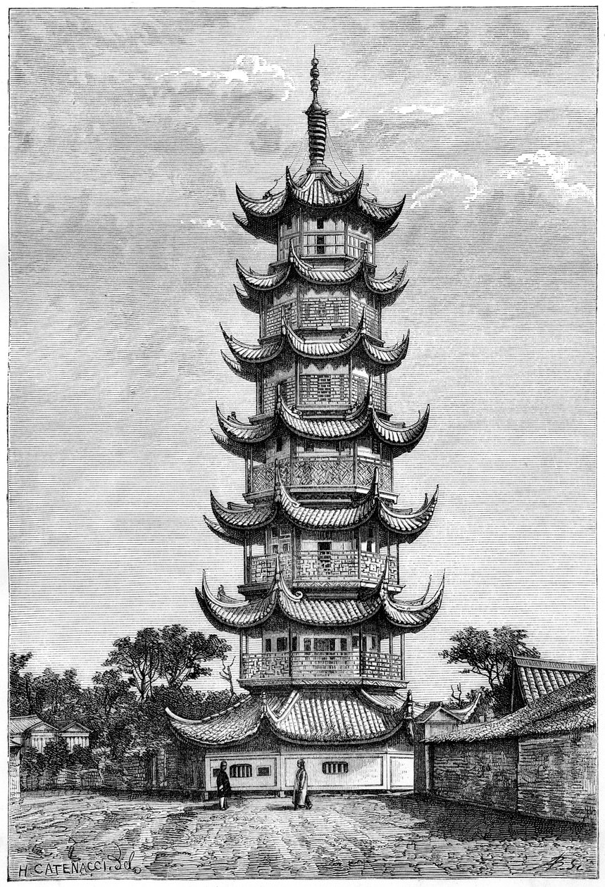 中国上海龙华塔，1895年 作者 不明