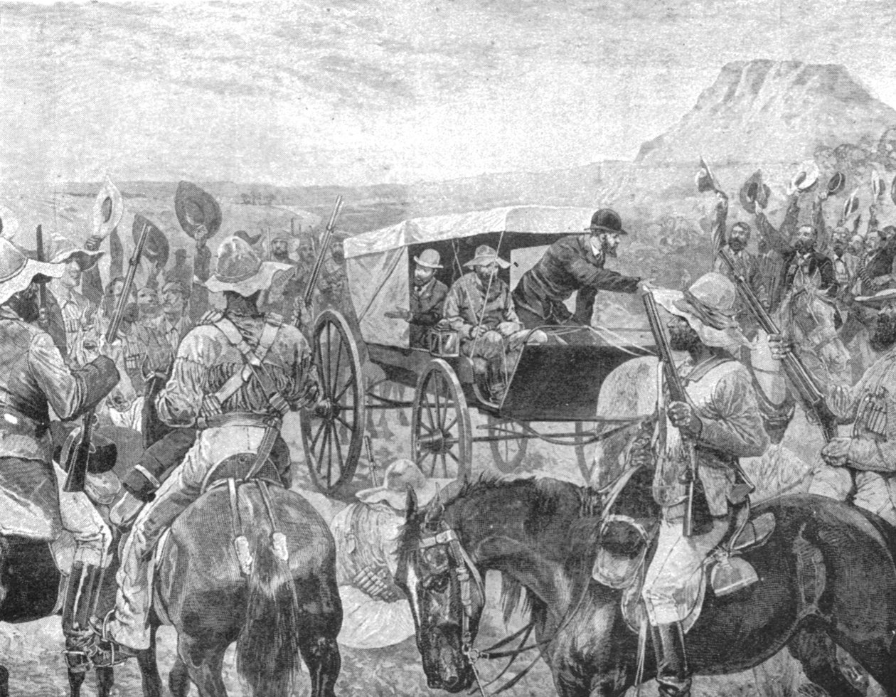 1881年的穿越战争：品牌总裁在1901年的Laings Nek宣布和平宣言。 作者 不明