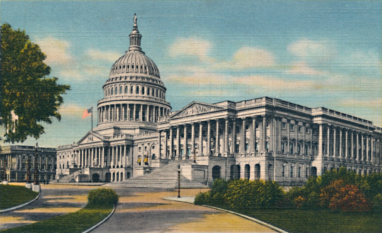 美国国会大厦，华盛顿特区，c1940年代 作者 不明