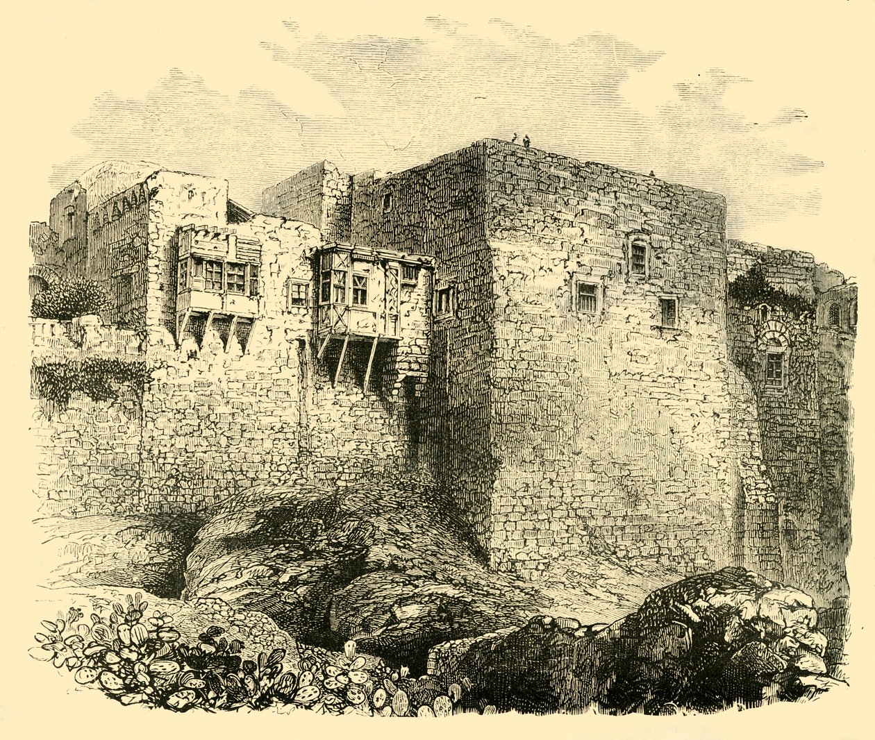 耶路撒冷的城墙，1890年。 作者 不明