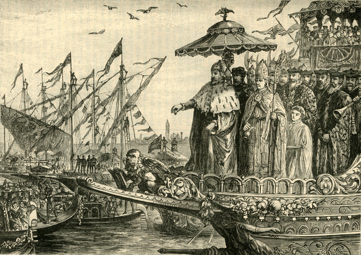 亚得里亚海的婚礼，c991-1009，1890年。 作者 不明