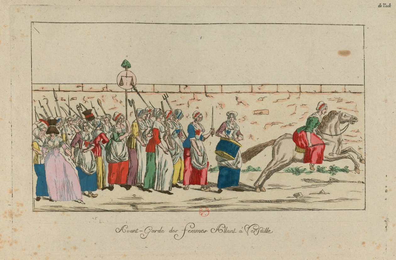 妇女在凡尔赛的游行，1789年10月5日，1789年。 作者 不明