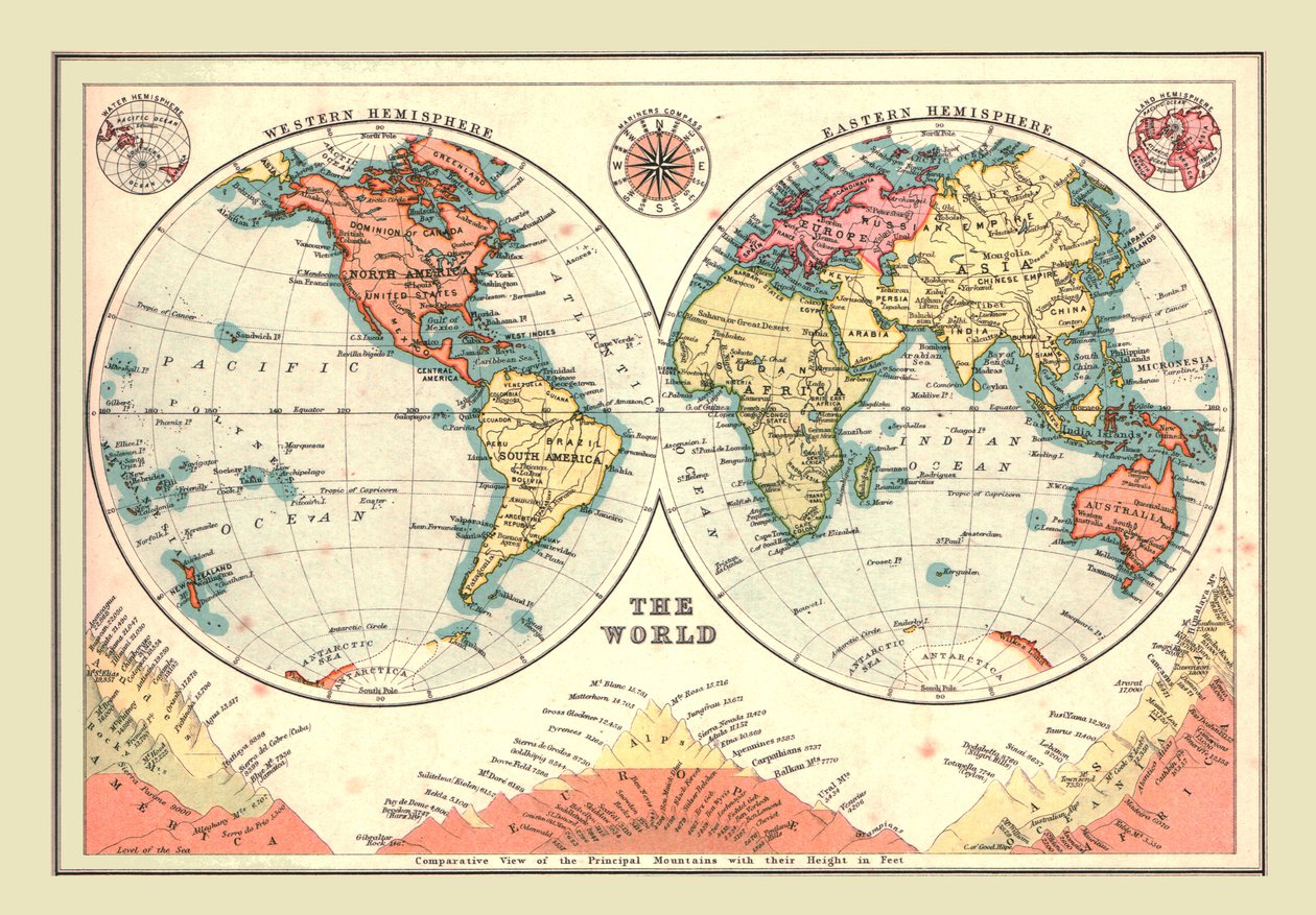 1902年，《半球世界》。 作者 不明