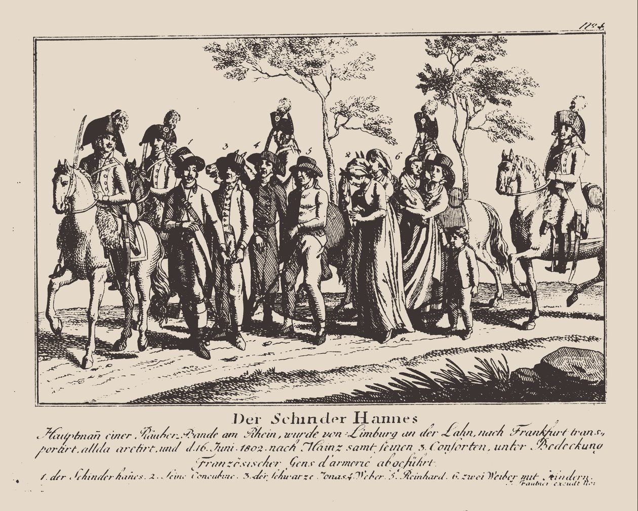 1802年，逮捕了Schinderhannes。 作者 不明